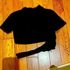 Black crop with cut out